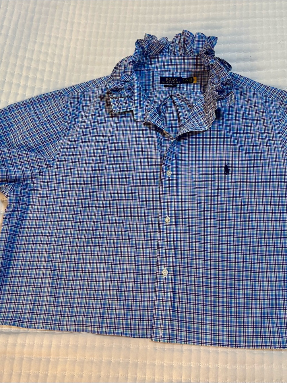 Ralph Lauren Blue Plaid Button-Down Shirt - Picture 6 of 7